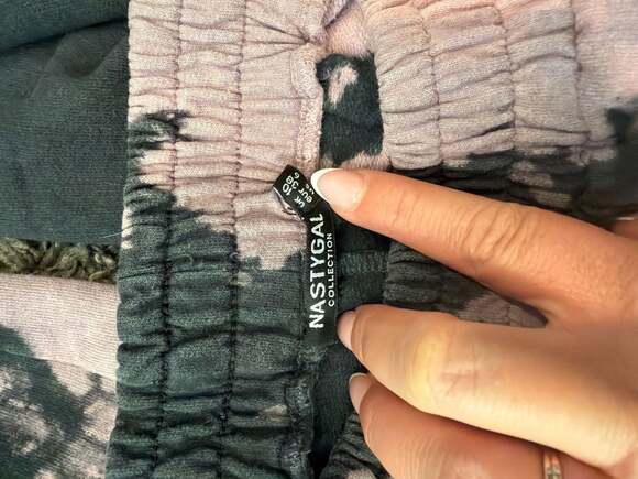 Nasty Gal Pink and Black Tie Dye Jogger Sweatpants - Picture 3 of 4